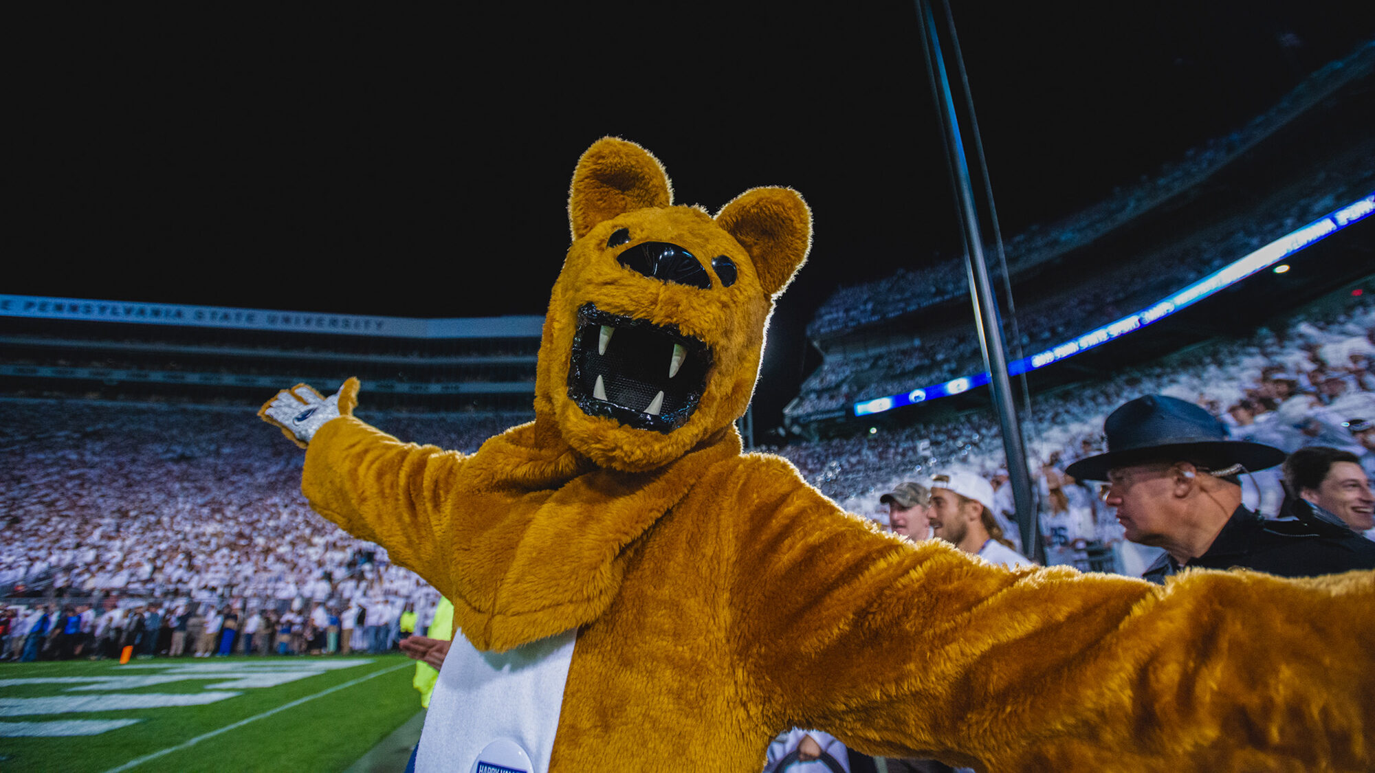 Nittany Lion Taking a Selfie at a Penn State Game