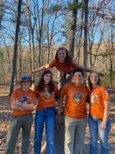 Five Shaver's Creek Outdoor School counselors pose together.