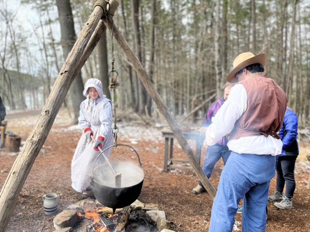 Celia Graef participating in Shaver's Creek annual Maple Harvest Festival.