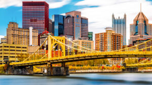 Pittsburgh skyline and bridge